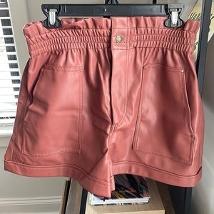Zara brown leather shorts